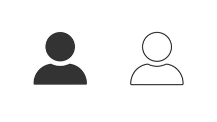 The two distinct person profile icons illustrating a filled silhouette version and an outline version