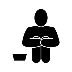 poverty line icon, vector illustration on white background