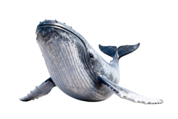 Humpback Whale Breaching in Clear Water