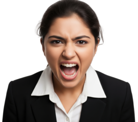 young indian woman shouting standing on isolated background