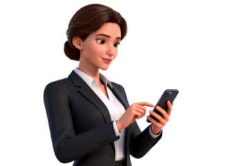 Professional Businesswoman Using Smartphone for Work