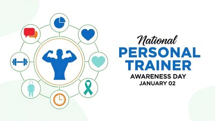 National personal trainer awareness day on january 2nd with fitness icons