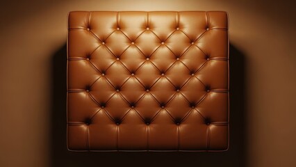 Obraz premium Luxury Tufted Leather Ottoman Cushion Diamond Pattern.jpg