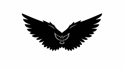Obraz premium Symbol of a dove with outstretched wings, representing peace and freedom