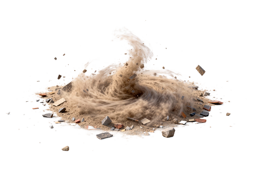 Explosion Dust Cloud with Debris and Particles