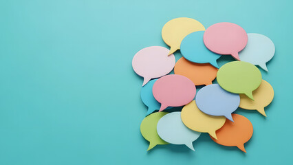 Colorful Speech Bubbles Communication Background