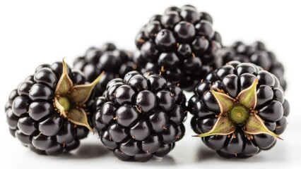 Obraz premium Fresh Blackberries Isolated on White