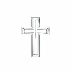 silver cross on white background