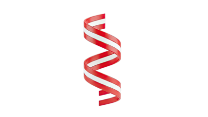 Red and White Striped Ribbon Spiral