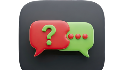 3D Chat Bubbles with Question Mark and Ellipsis