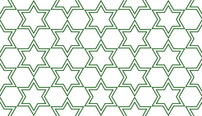 Fototapeta premium Geometric islamic seamless pattern. Geometric outline texture on white background. Beautiful arabic pattern for design element.