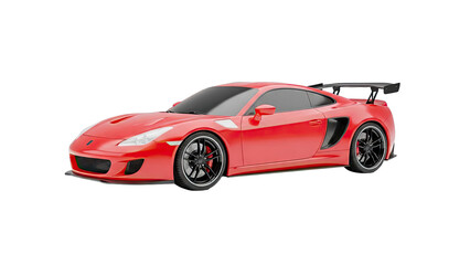 Red Sports Car with Rear Wing