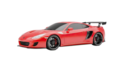 Red Sports Car with Rear Wing