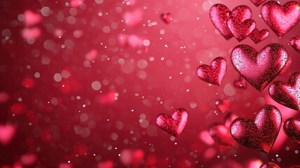Romantic heart decorations digital background love concept soft focus chaos theme for emotional appeal