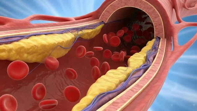 Atherosclerosis Clogged Artery Plaque Buildup Blood Flow