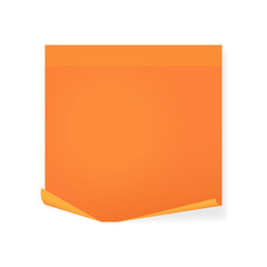 orange Sticky Note with Curled Edge