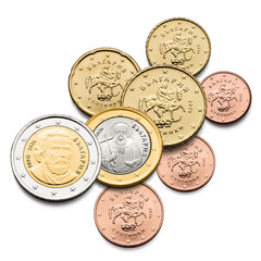 One Euro Cent Coin of the European Union from Bulgaria, isolated on transparent white background