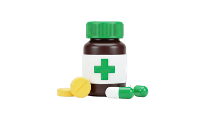 Medicine Bottle with Pills and Capsules