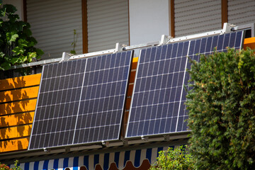 Balkonkraftwerk  an einem Einfamilienhaus