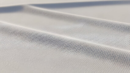 Close-up of smooth white fabric with gentle folds and soft texture suitable for fashion textiles and interior design projects