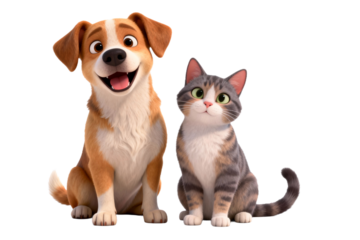 A Happy Dog and Cat Together