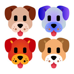 Dogface Head Icon Emoji Vector Illustration