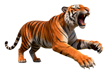Roaring Bengal Tiger in Dynamic Pose