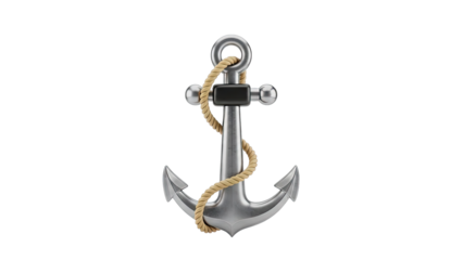 Silver Anchor with Rope