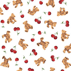 Continuous seamless pattern of cute bear illustrations,, © daicokuebisu