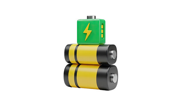 Stack of Batteries with Charging Symbol