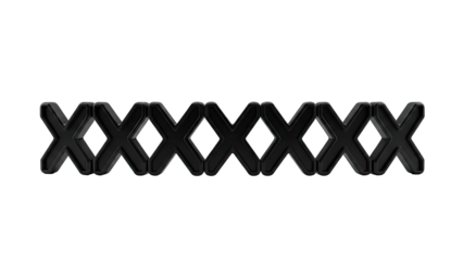 Black X-shaped connectors in a row