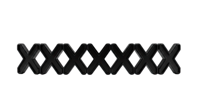 Black X-shaped connectors in a row - Powered by Adobe