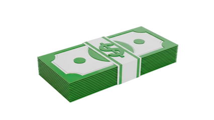 Stack of Dollar Bills with Dollar Sign