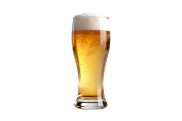 A Tall Glass of Refreshing Light Beer with Foam