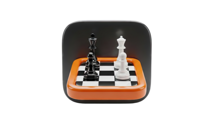 Chess game illustration with king and pawns