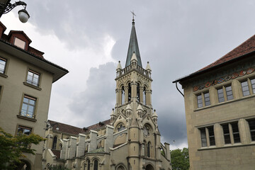 View of the Church of St. Peter and Paul in the city of Bern, Switzerland