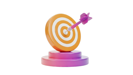 Dart hitting the bullseye on a target