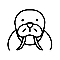 Playful Walrus Icon  A Whimsical Marine Character Design
