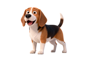 Happy Beagle Dog Cartoon Character