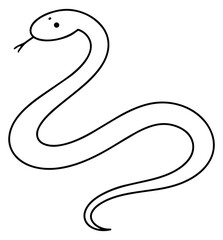 Fototapeta premium Hand drawn illustration of a snake depicting a simple coiled form for animal education