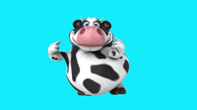 Fun 3D cartoon cow (with alpha channel)