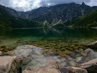 mountain lake mountain peak Morskie Oko Zakopane Poland view landscape