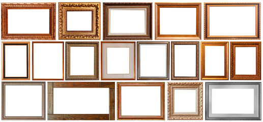 set of isolated picture frames gallery exhibition interior