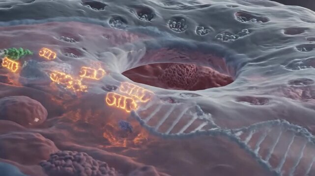 Cellular JAK-STAT Signaling Pathway Animation