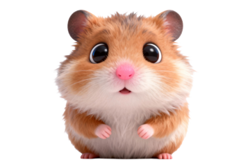 Cute 3D Rendered Hamster with Big Eyes