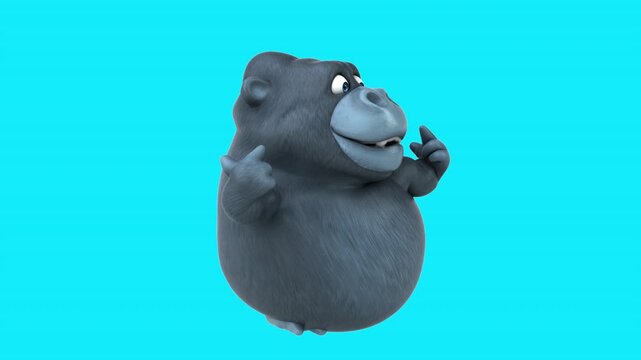Fun 3D cartoon gorilla (with alpha channel)