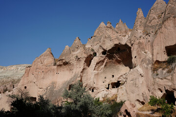 Rock Formations in Zelve Valley, Nevsehir, Turkiye