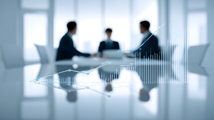 Double exposure of a business executive silhouette filled with stock market graphs and world map, fintech innovation concept, dark blue tone, copy space left