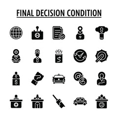 Final Decision Condition Business and Global Icon Set for Streetwear