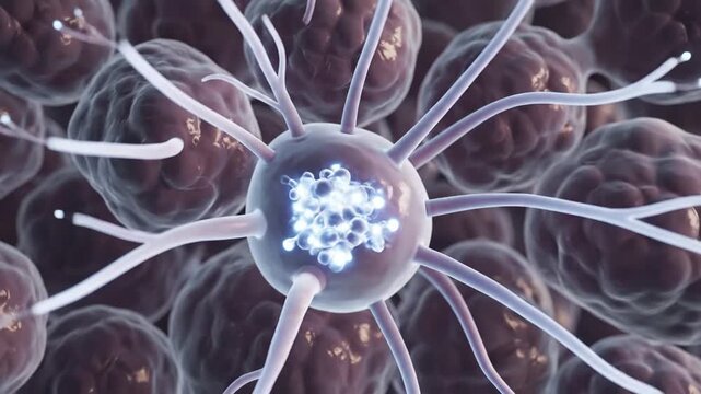 Microscopic view of interneurons and fibroblast growth factor signaling